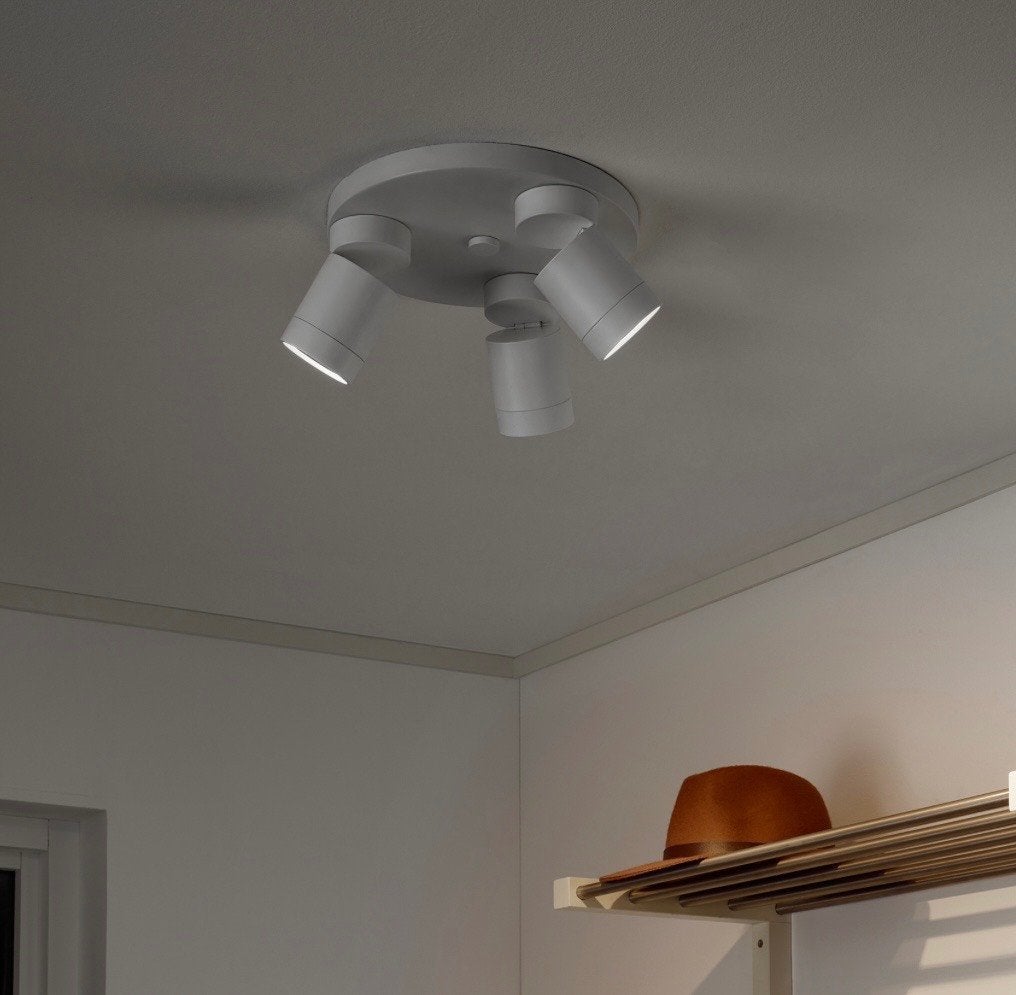 IKEA NYMÅNE Ceiling spotlight (3 spots, white), Overige materialen, Inclusief lichtbron, Vintage, GU10