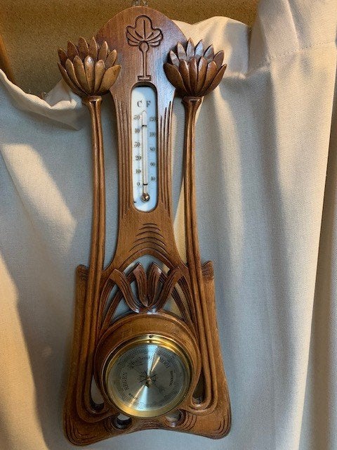Vintage Weerstation (barometer en  thermometer), Audio, Tv en Foto, Ophalen, Gebruikt, Weerstation