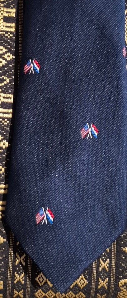 Nederlandse en Amerikaanse vlaggen stropdas, Ophalen of Verzenden, Nieuw, Blauw