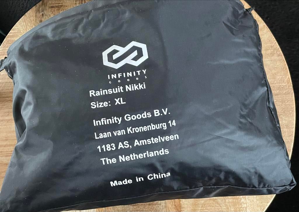 Regenpak Infinity Loods Maat XL - Ritjes opbergzakje stuk, Caravans en Kamperen, Ophalen of Verzenden, Nieuw, Regenpak, Heren