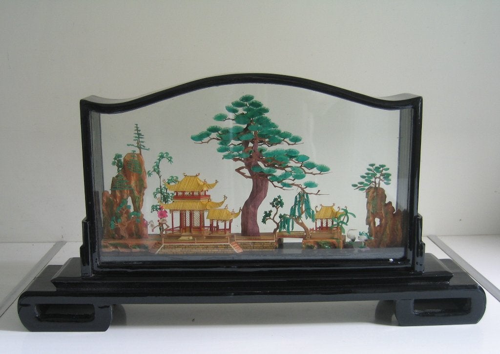 Chinees kurkkunstwerk - Landschap  -  8129, China, Ophalen