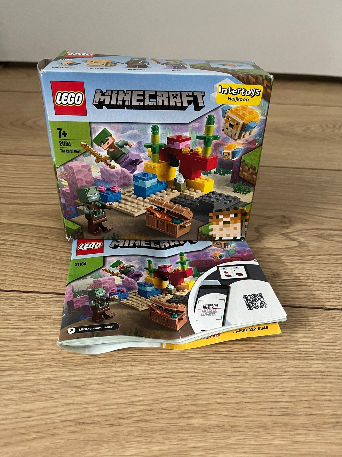Lego Minecraft 21164 Het Koraalrif Compleet met doos, Minecraft, Lego, Ophalen of Verzenden, Zo goed als nieuw