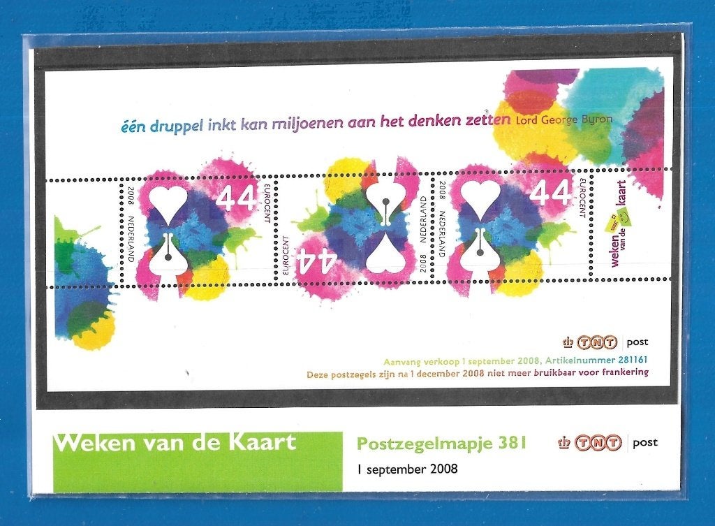 Postzegelmapje 381 - Weken van de Kaart 2008, Verzenden, Na 1940, Postfris
