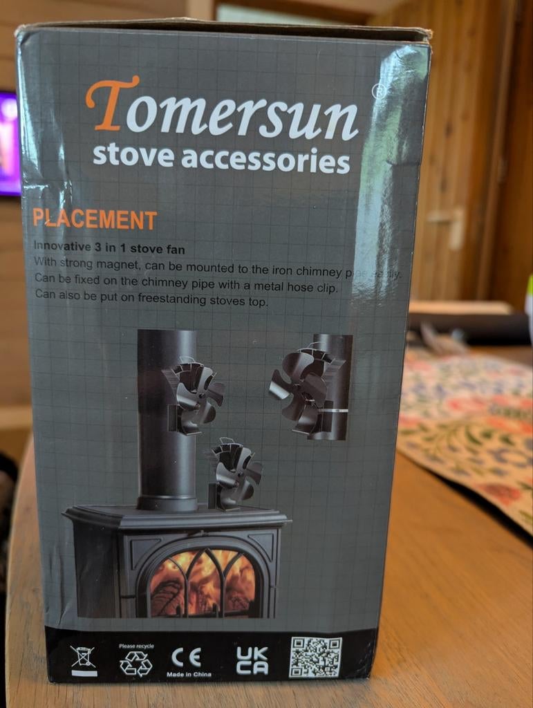 Tomersun 3-in-1 Warmte Aangedreven Kachelventilator - Nieuw, Ophalen of Verzenden, Nieuw