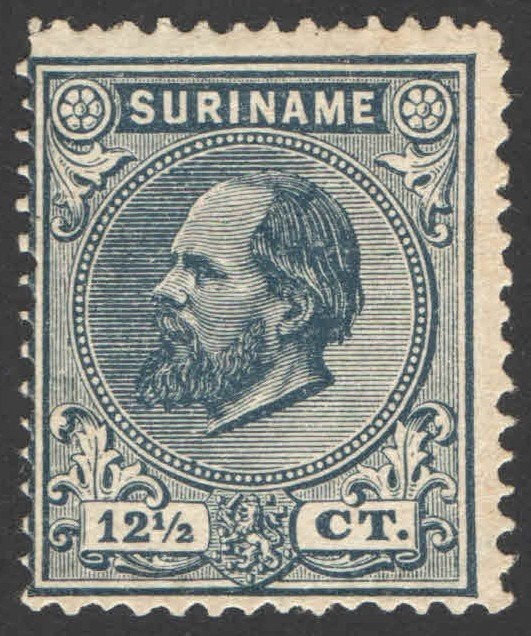 Suriname NVPH nr 7 ongebruikt Koning Willem III 1885, Ophalen of Verzenden, Postfris
