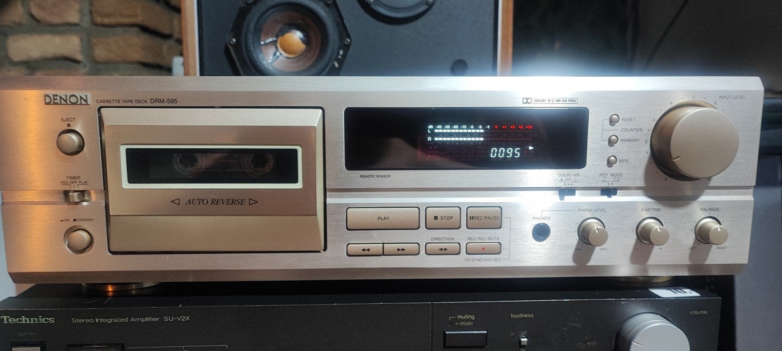 Denon DRM-595 Cassettedeck - Uitstekende Staat, Audio, Tv en Foto, Cassettedecks, Ophalen of Verzenden, Enkel, Denon, Auto-reverse