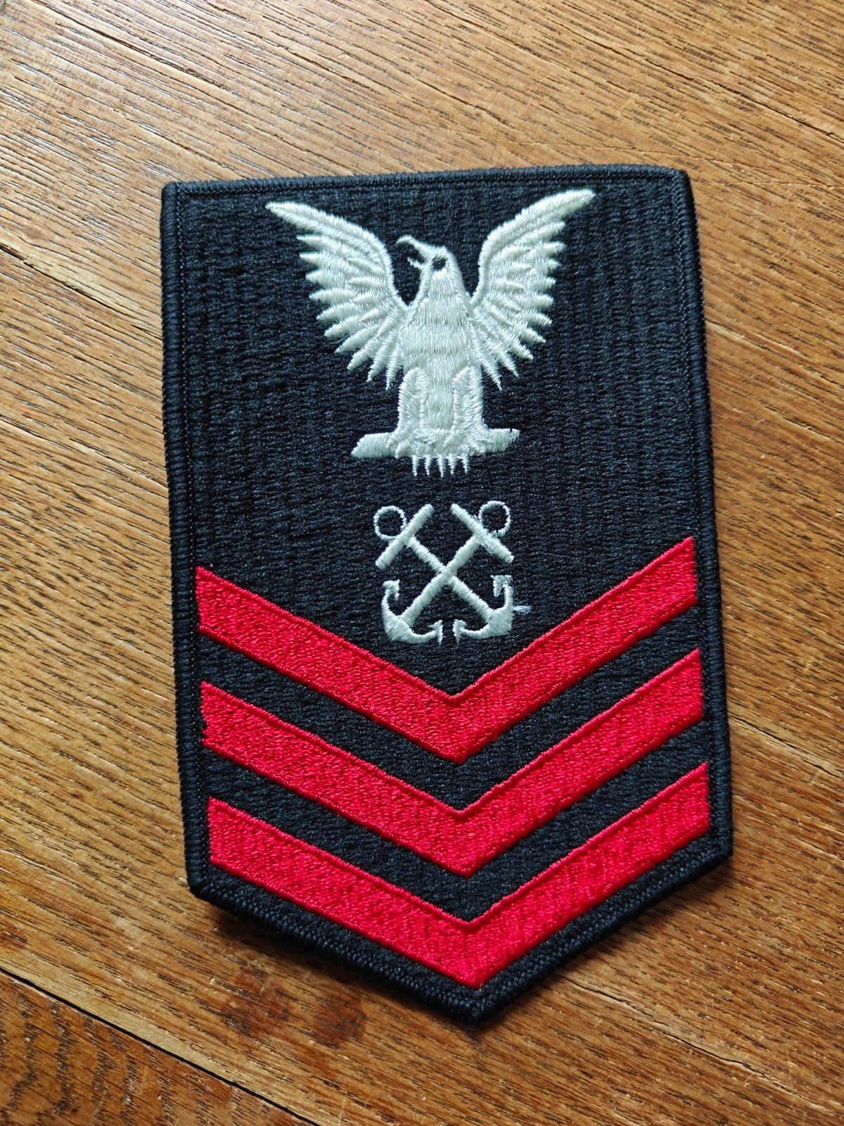 Navy rang patch zwart 21, Ophalen of Verzenden, Marine, Nederland, Embleem of Badge
