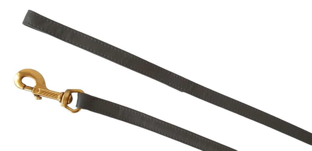 Hondenriem Leder Nappa Antraciet 15 mm x 99,5 cm KOOPJE!!!, Ophalen of Verzenden, Nieuw, Hondenriem