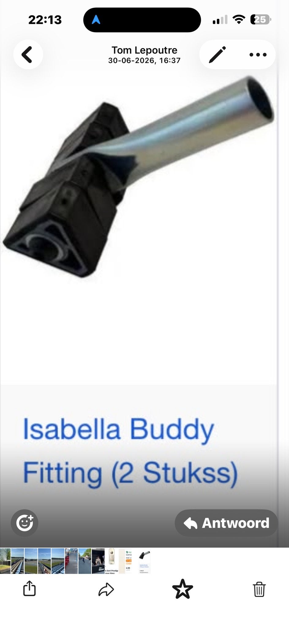 Gezocht: 2 sets Isabella Buddy Fitting, Ophalen of Verzenden, Gebruikt