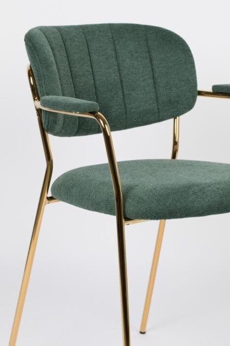 Jolien eetkamerstoel 2 met & 2 zonder arm, goud onderstel, Huis en Inrichting, Stoelen, Ophalen, Overige kleuren, Zo goed als nieuw