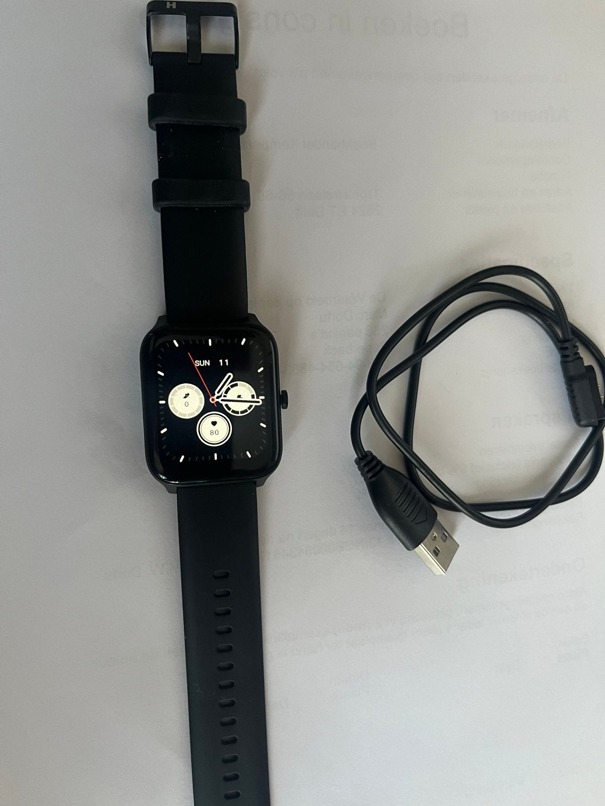 Hyundai Smart Watch HH652301 - Zwart, Nieuw in doos, Hartslag, Zwart, Nieuw, Ophalen of Verzenden