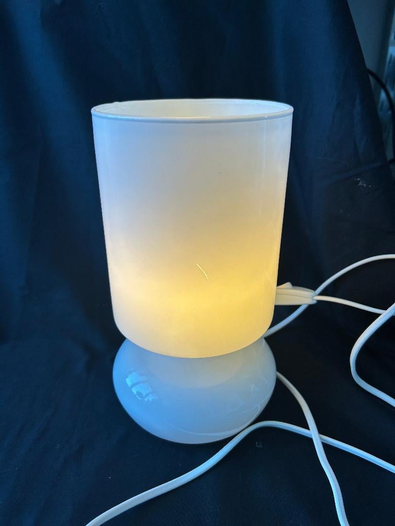 Design topper IKEA LYKTA glazen mushroom witte lamp, Ophalen, Gebruikt, Glas