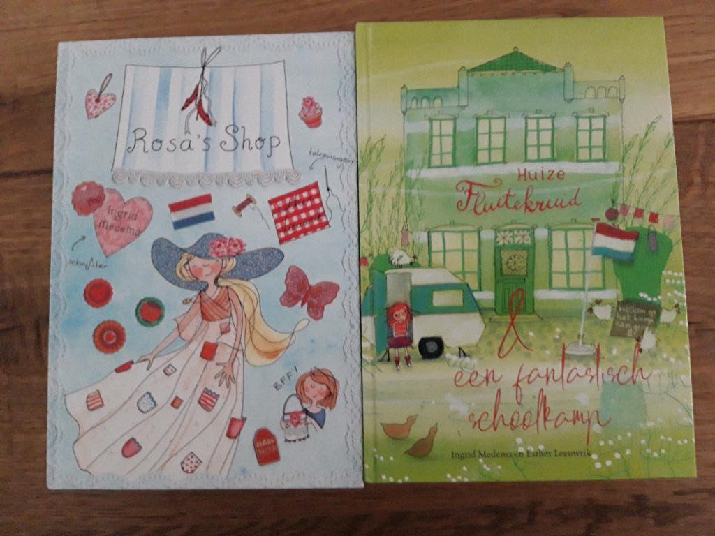 2 meiden boeken: Huize Fluitekruid deel 3 en Rosa's shop, Ingrid Medema, Ophalen of Verzenden, Zo goed als nieuw, Fictie