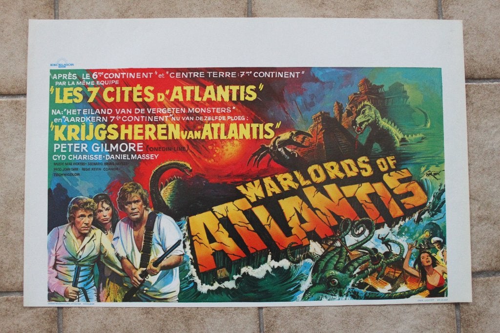 filmaffiche Warlords of Atlantis 1978 filmposter, Rechthoekig Liggend, Ophalen of Verzenden, Zo goed als nieuw, A1 t/m A3
