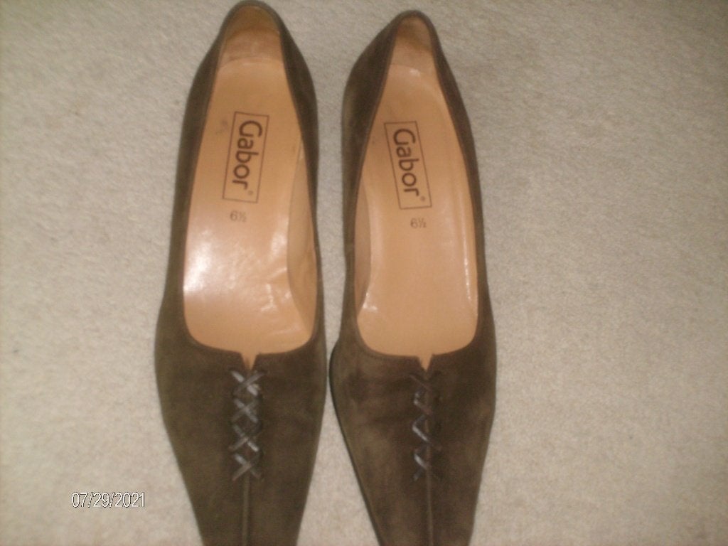 z.g.a.n. bruine schoenen met hakje merk gabor, Schoenen met lage hakken, Bruin, Gabor, Ophalen of Verzenden