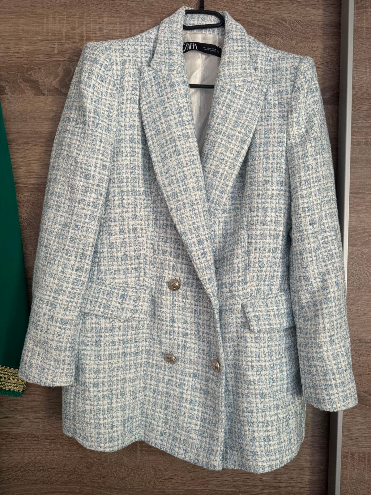 Nieuwe Zara blazer - Lichtblauw geruit, Kleding | Dames, Ophalen, Blauw, Zara, Maat 42/44 (L)