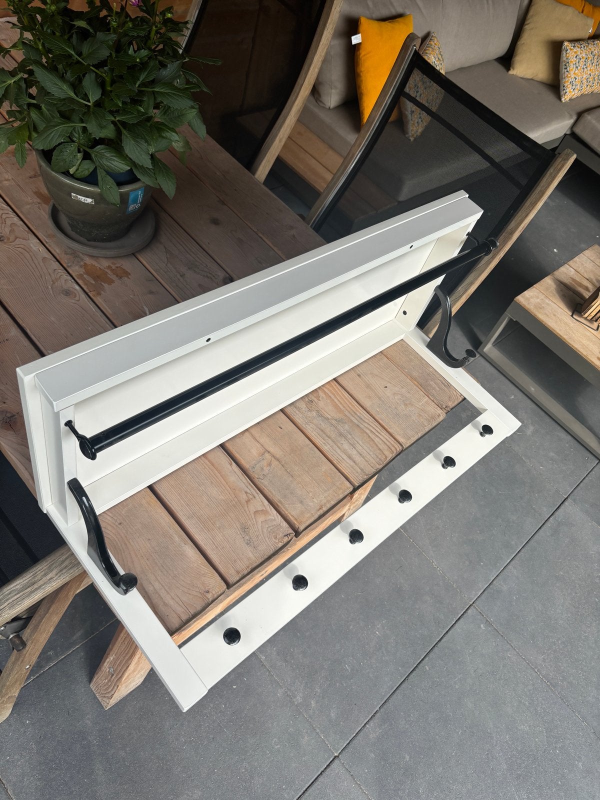 Landelijke witte kapstok, Huis en Inrichting, Zo goed als nieuw, Minder dan 100 cm, Hout, Ophalen
