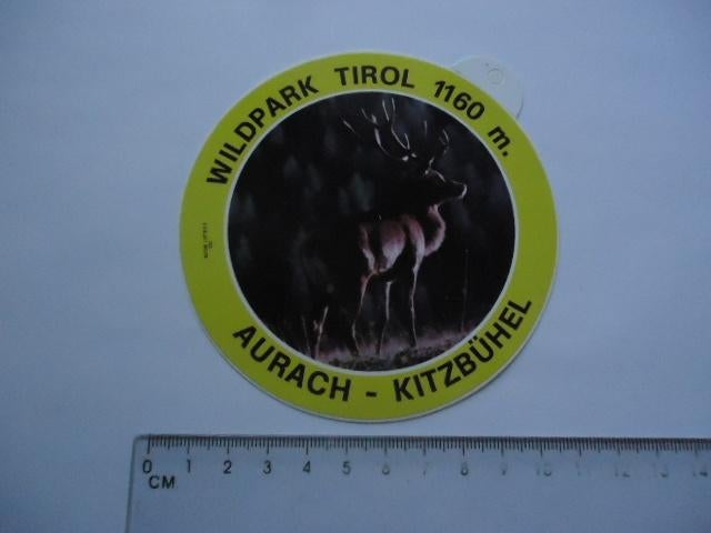 sticker oud TIROL Wild park zoo dierentuin aurach oostenrijk, Verzamelen, Stickers, Verzenden, Zo goed als nieuw, Bedrijf of Vereniging