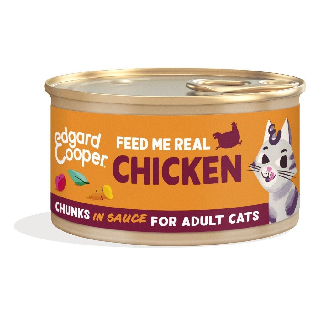 Edgard Cooper kat - kip stukjes in saus - 18 blikjes € 20,-, Dieren en Toebehoren, Dierenvoeding, Ophalen of Verzenden, Kat