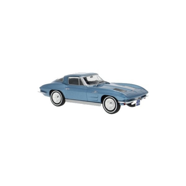 Chevrolet Corvette 1963 Blauw Modelauto 1/24 Whitebox, Overige merken, Whitebox, Auto, Nieuw