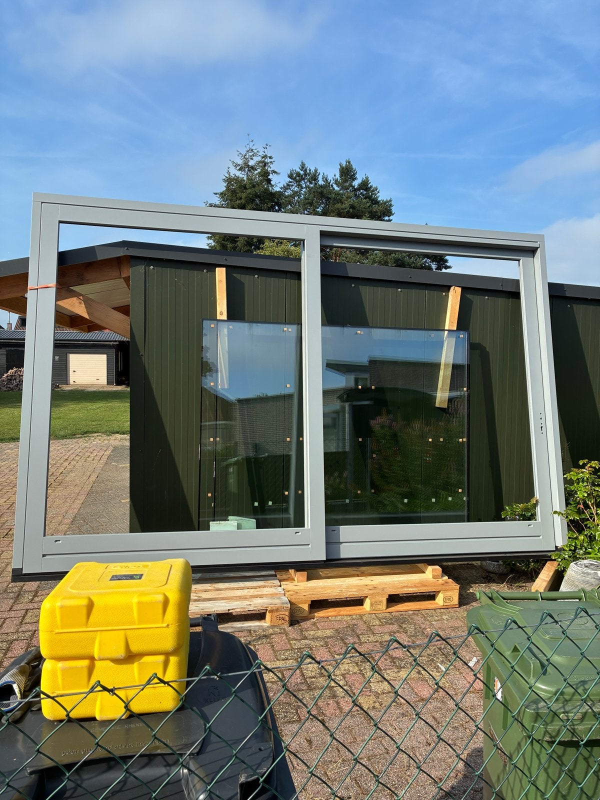 Grote schuifpui met dubbel glas, nieuw 255x388, Ophalen, Nieuw, Schuifdeur, 120 cm of meer