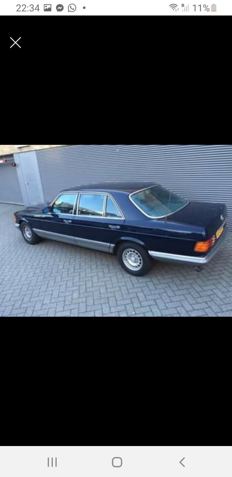 Mercedes-Benz S-Klasse 3.8 380 SEL AUT 1982 Blauw, Auto's, Automaat, Stof, 8 cilinders, Blauw