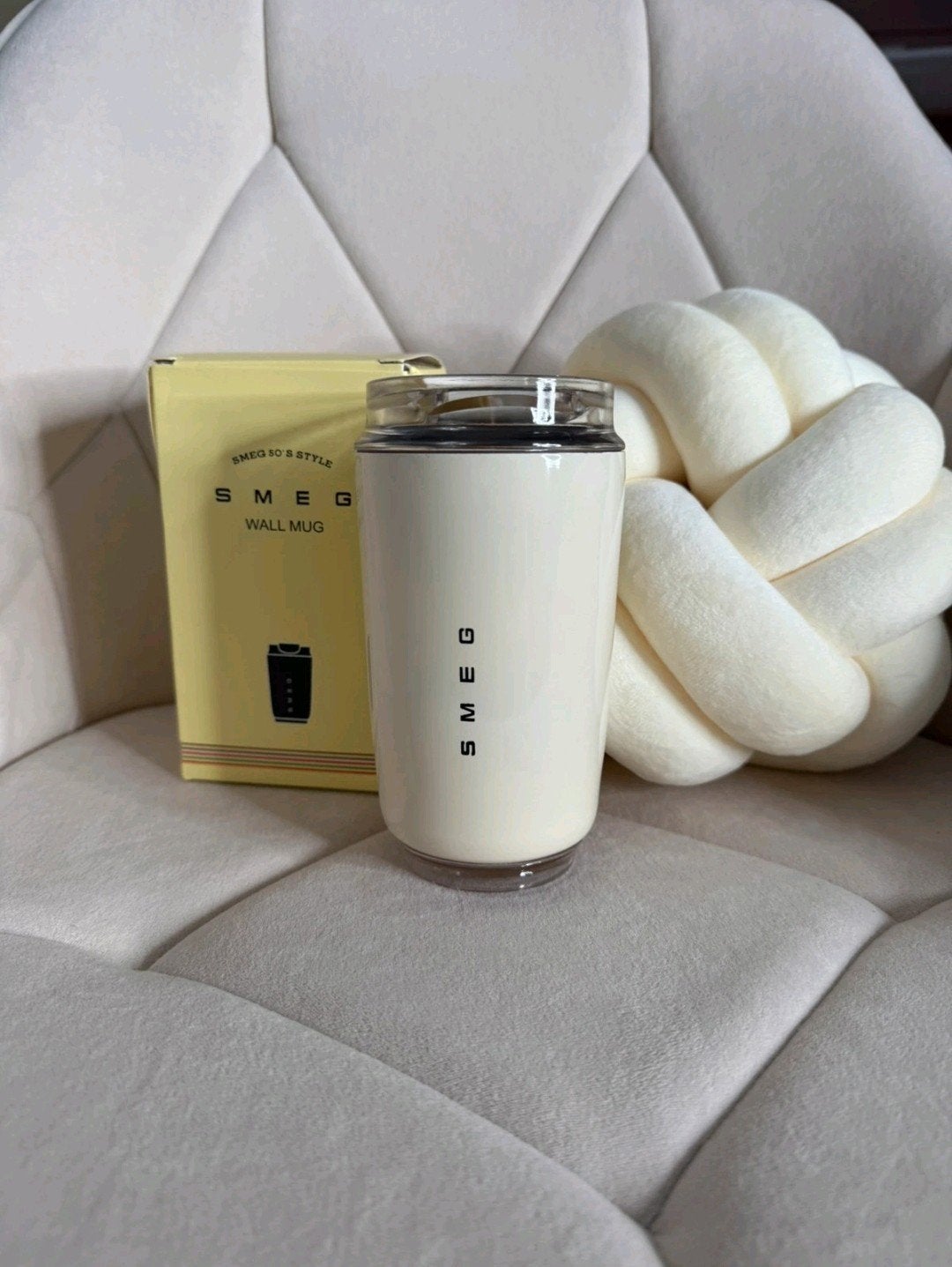 Smeg Thermosbeker Koffiebeker Beige Japandi Stijl, Ophalen of Verzenden