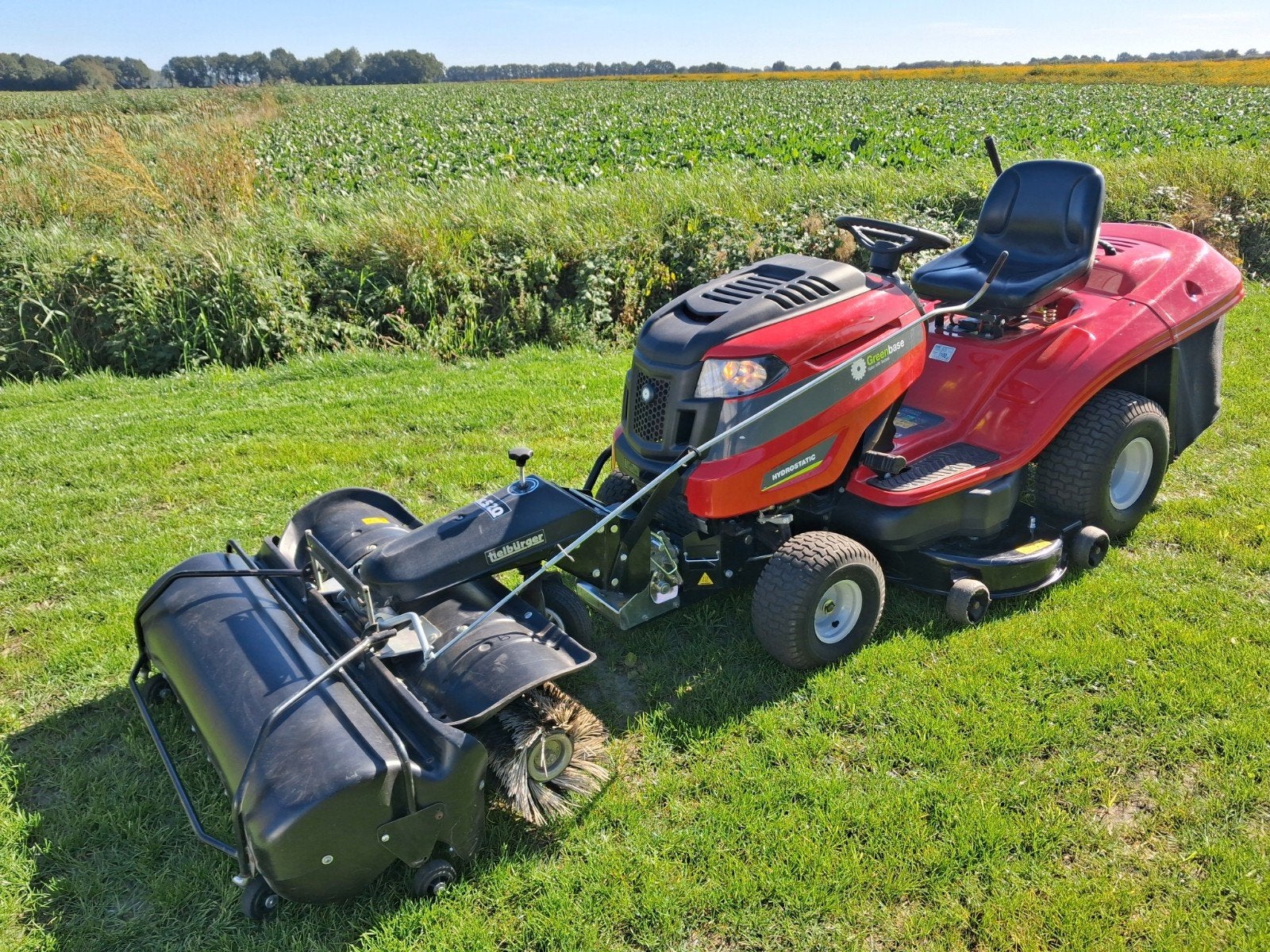 MTD zitmaaier met Tielbürger TK520 rolbezem, Tuin en Terras, Ophalen, Cirkelmaaier, Gebruikt, MTD
