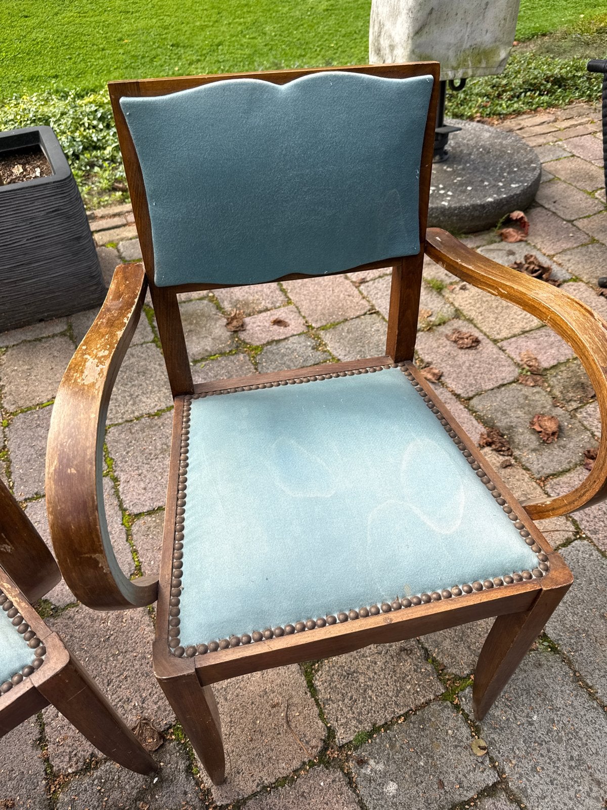 Paar vintage Art Deco bridgefauteuils, Ophalen of Verzenden