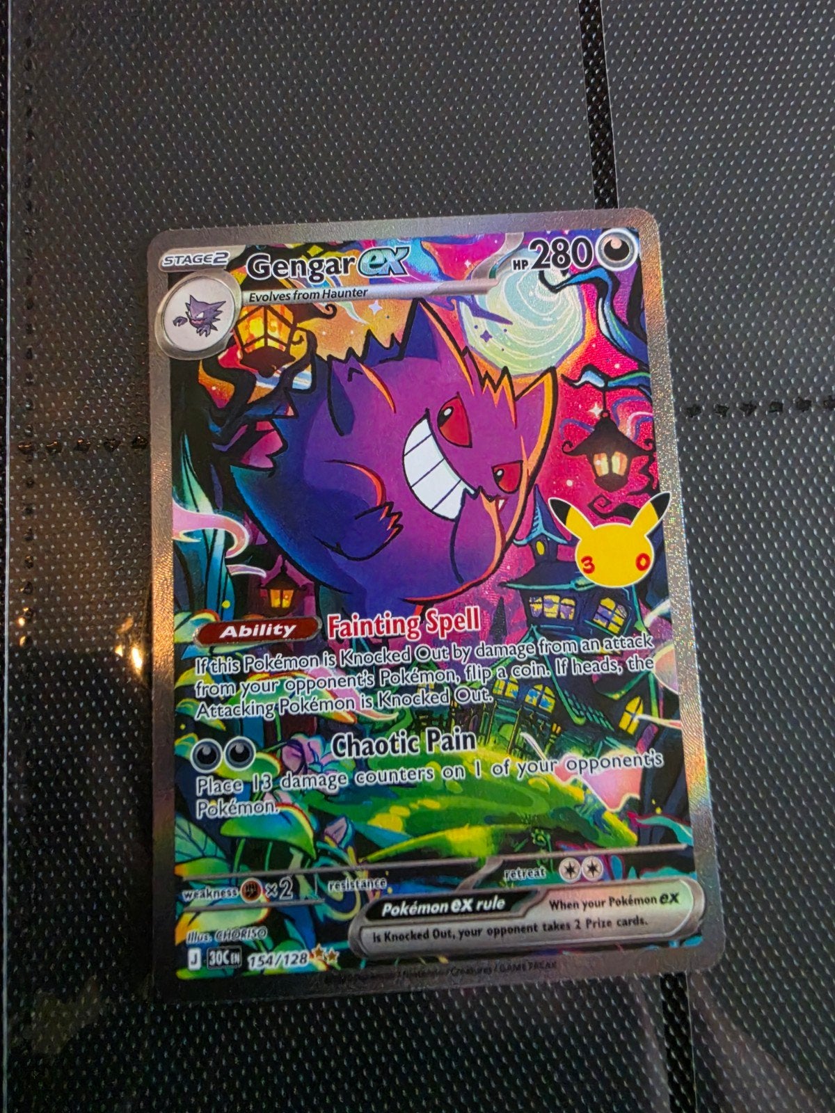 Gengar ex Pokémon kaart - Celebrations 154/128, Ophalen of Verzenden, Zo goed als nieuw, Losse kaart, Foil