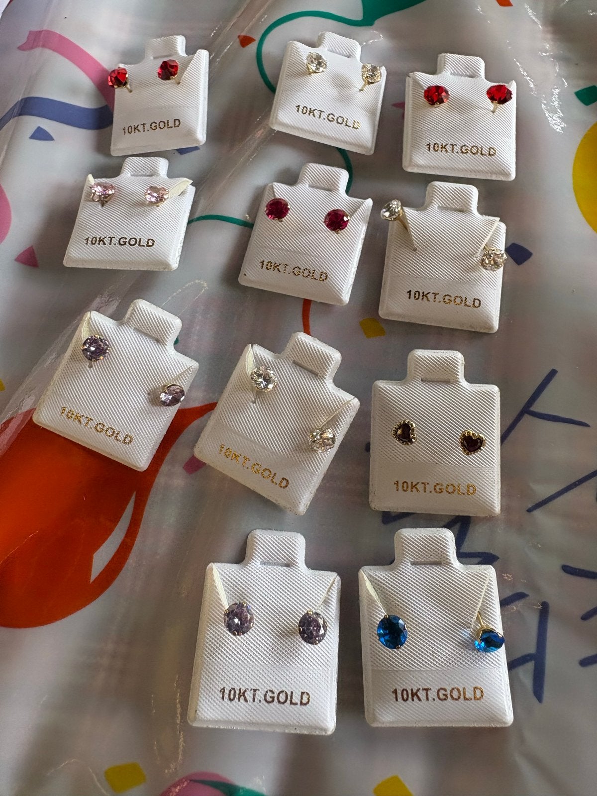 Diverse 10K Gouden Oorbellen met steen prijs is per paar, Ophalen, Overige kleuren, Nieuw, Met edelsteen