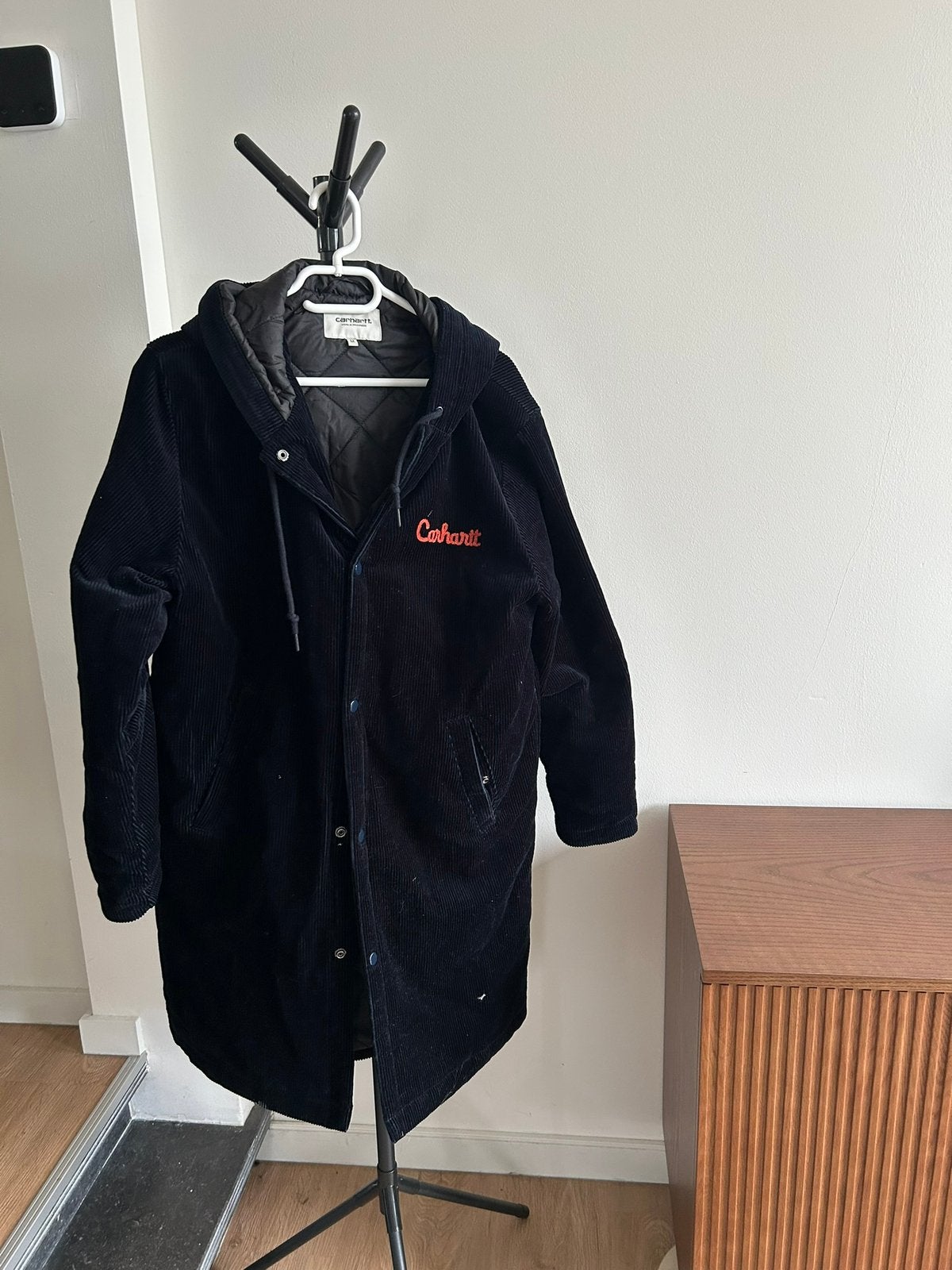 Donkerblauwe winterjas velour rib maat M Carhartt, Ophalen of Verzenden, Zo goed als nieuw, Maat 38/40 (M), Blauw