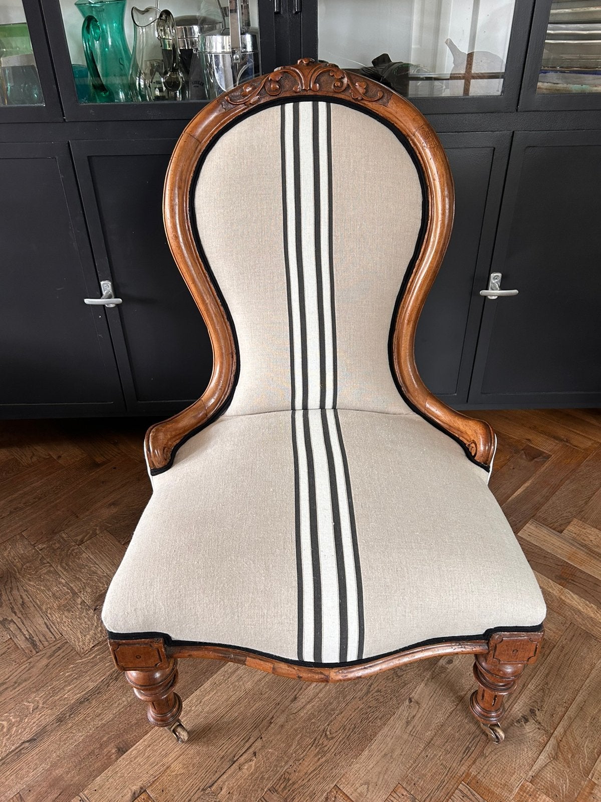 Prachtig antiek Biedermeier breistoeltje, Ophalen of Verzenden