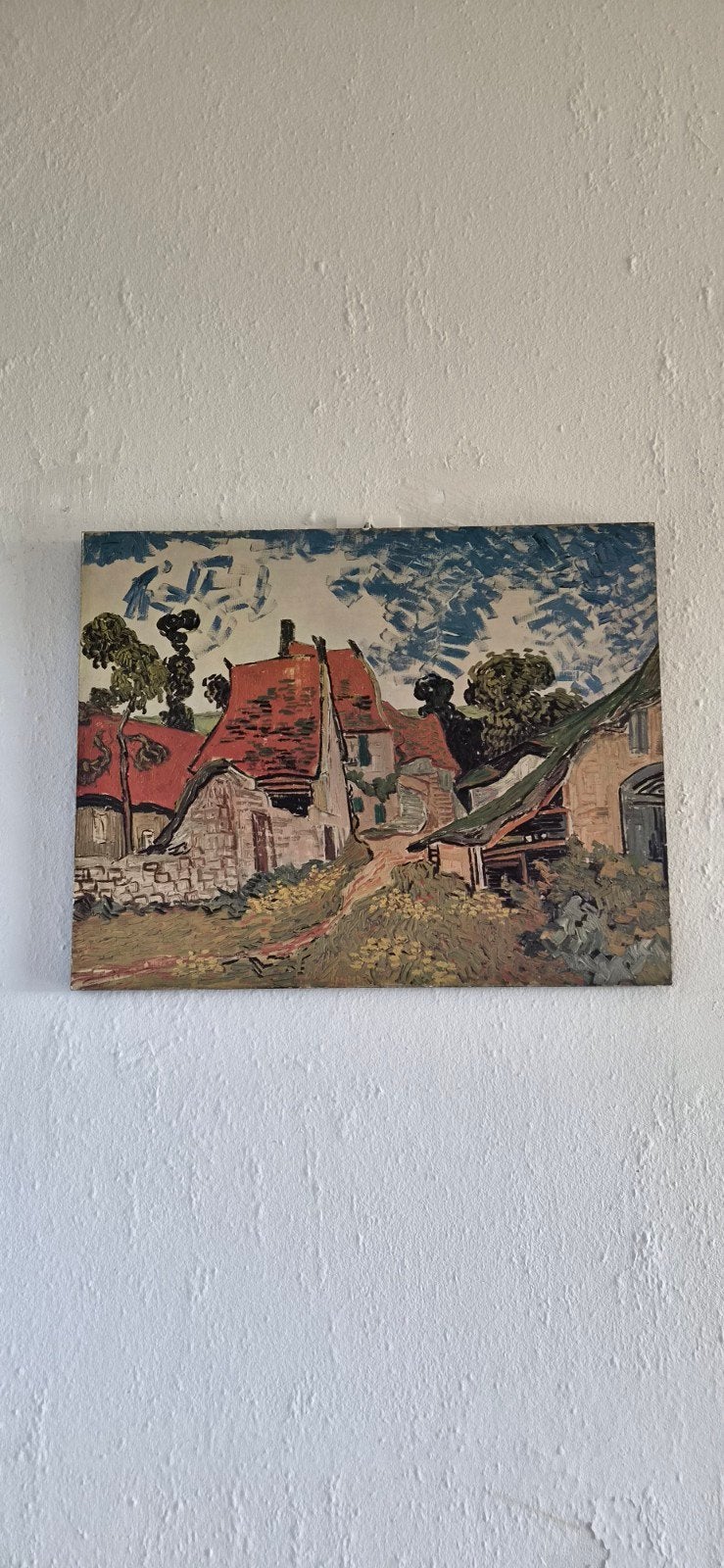 Schilderij in stijl van Van Gogh: Plattelandshuisjes, Ophalen of Verzenden