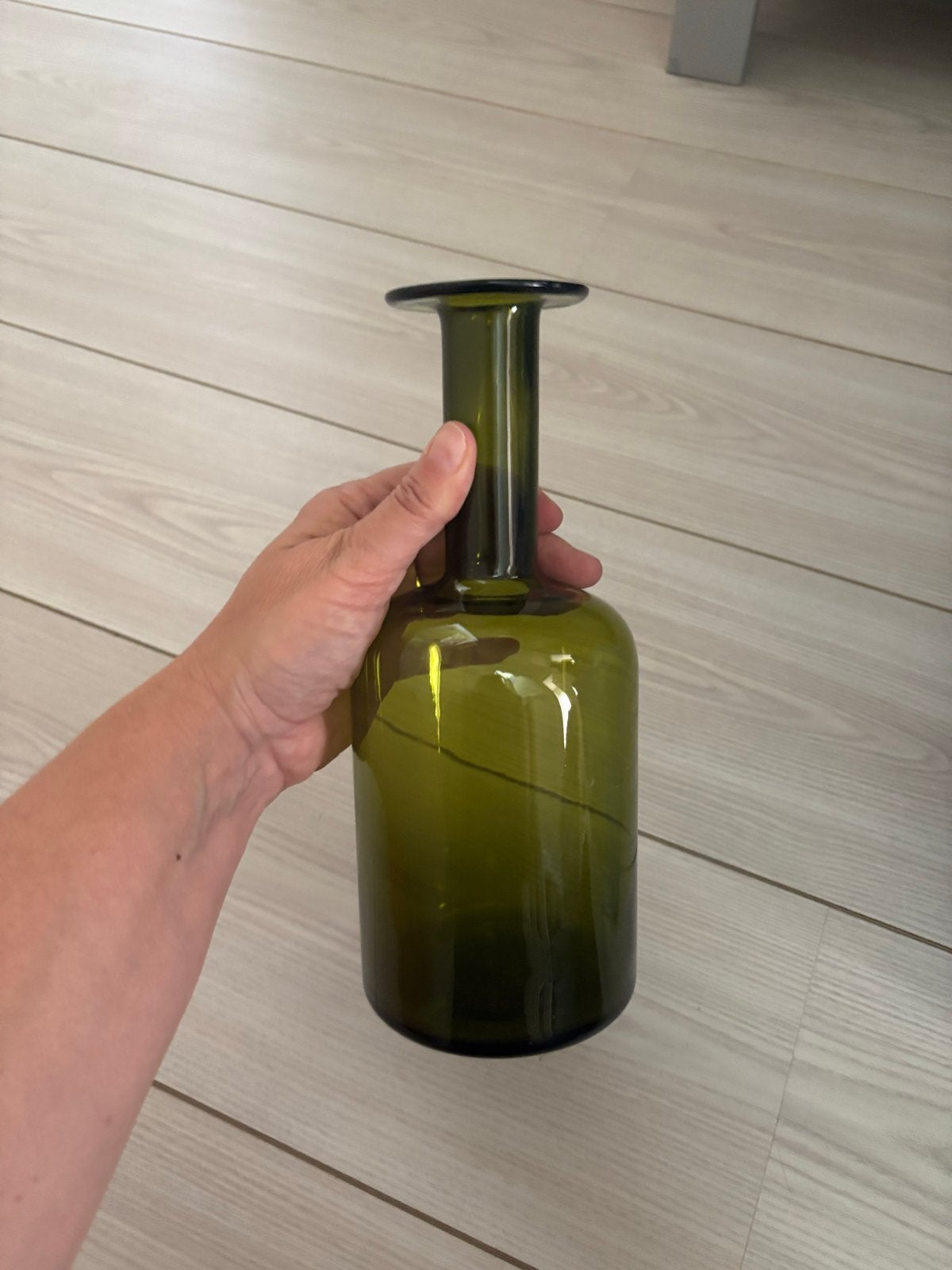 Groene glazen vaas (metk Lifestyle?), Ophalen, Zo goed als nieuw, Groen, Glas