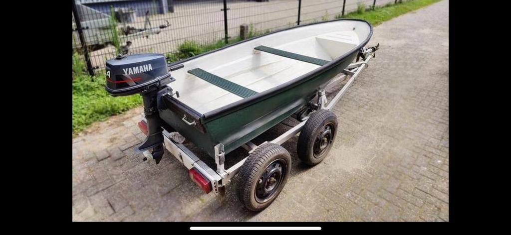 Bootje met motor en trailer | Sloep | Opknapper, Watersport en Boten, Sloepen, Ophalen, Gebruikt, Tot 10 pk, 3 tot 6 meter