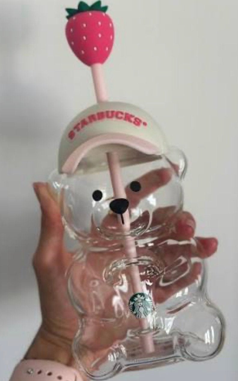 Starbucks beker beer met aardbei rietje, Nieuw, Ophalen of Verzenden, Meerkleurig, Overige merken