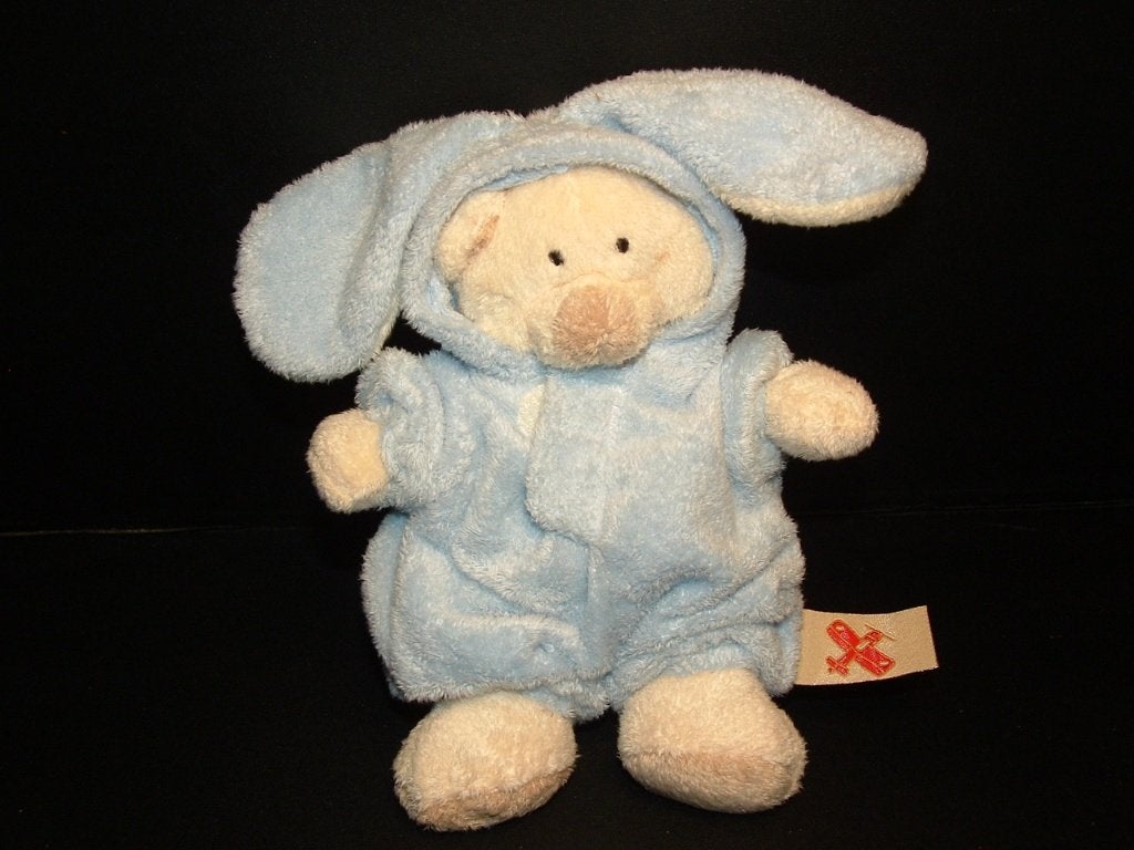 NICOTOY BEER MET KONIJNENPAK VELOURS WIT MET BLAUW, Ophalen of Verzenden, Nieuw, Overige typen