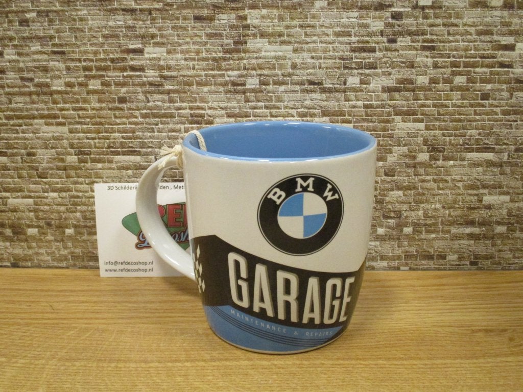mok, BMW garage inhoud 330 ml, licentie, Nieuw, Ophalen of Verzenden, Overige stijlen, Kop(pen) en/of Schotel(s)