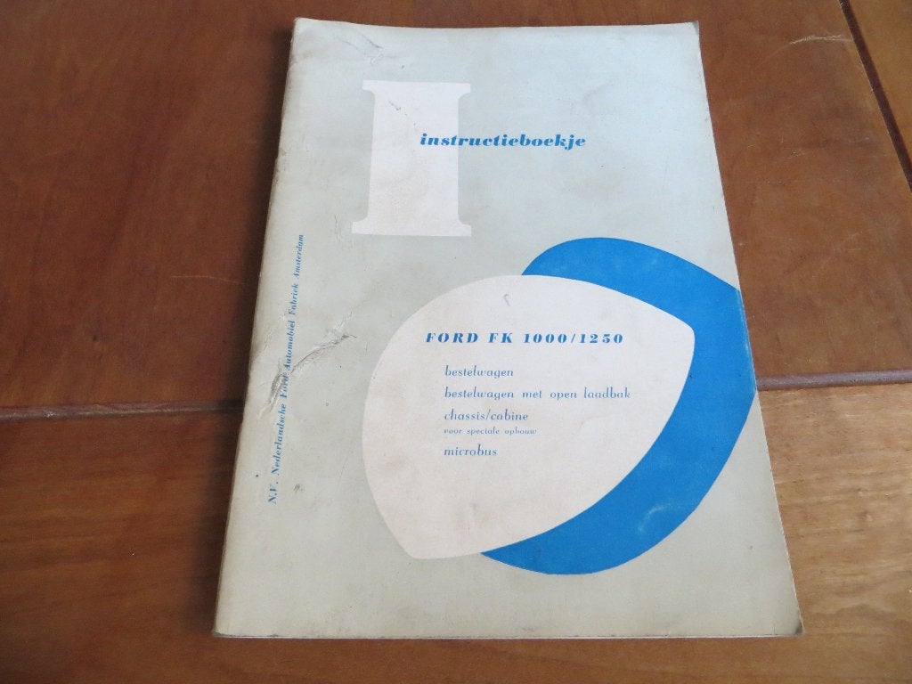 Instructieboek Ford FK 1000, Ford FK 1250 bestelauto 1960, Ophalen of Verzenden