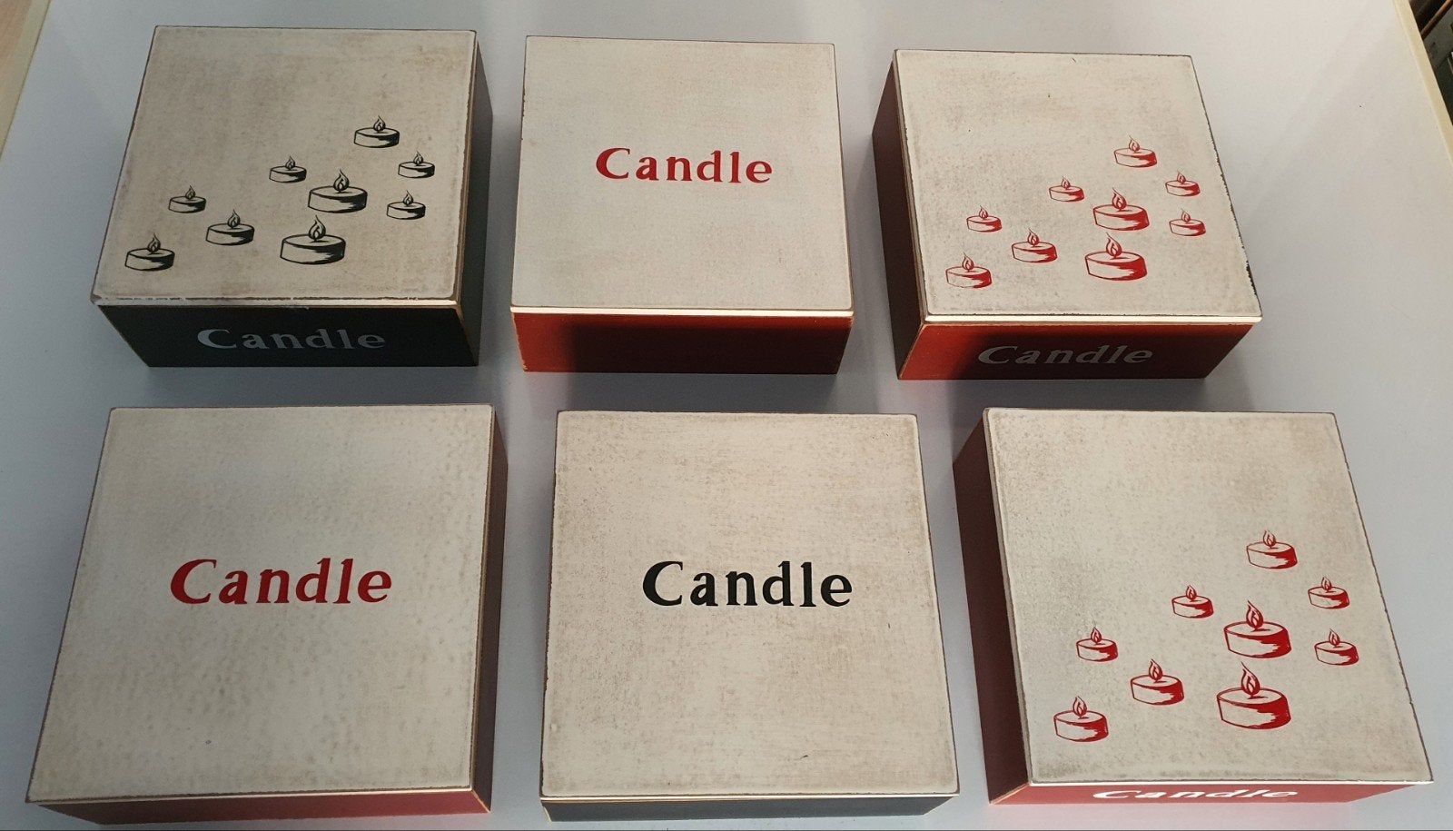 Set van 6 decoratieve opbergkistjes voor thee/kaarsen, Ophalen, Minder dan 50 cm, 50 tot 100 cm, Zo goed als nieuw
