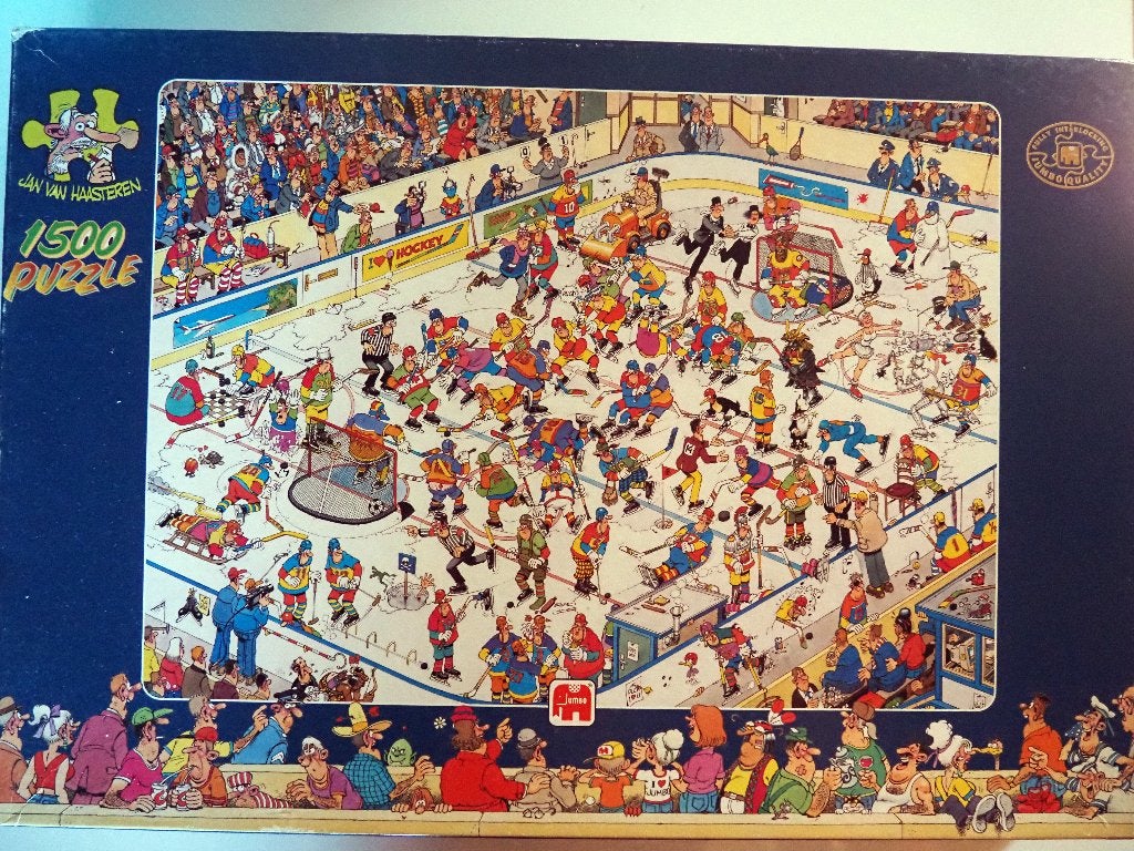 Jan van Haasteren IJshockey 1500 stukjes, Ophalen of Verzenden, 500 t/m 1500 stukjes, Zo goed als nieuw, Legpuzzel
