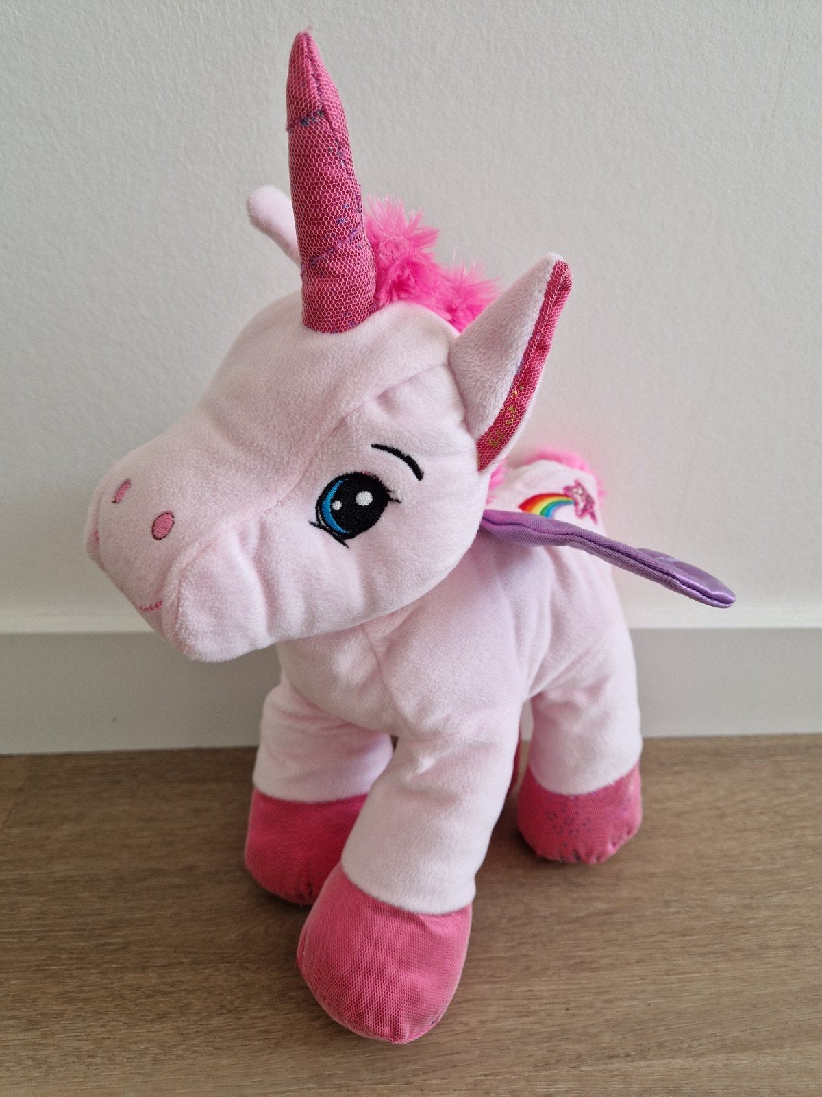 Knuffel unicorn roze eenhoorn Evora lichtroze paars K8344, Ophalen of Verzenden, Zo goed als nieuw, Overige typen