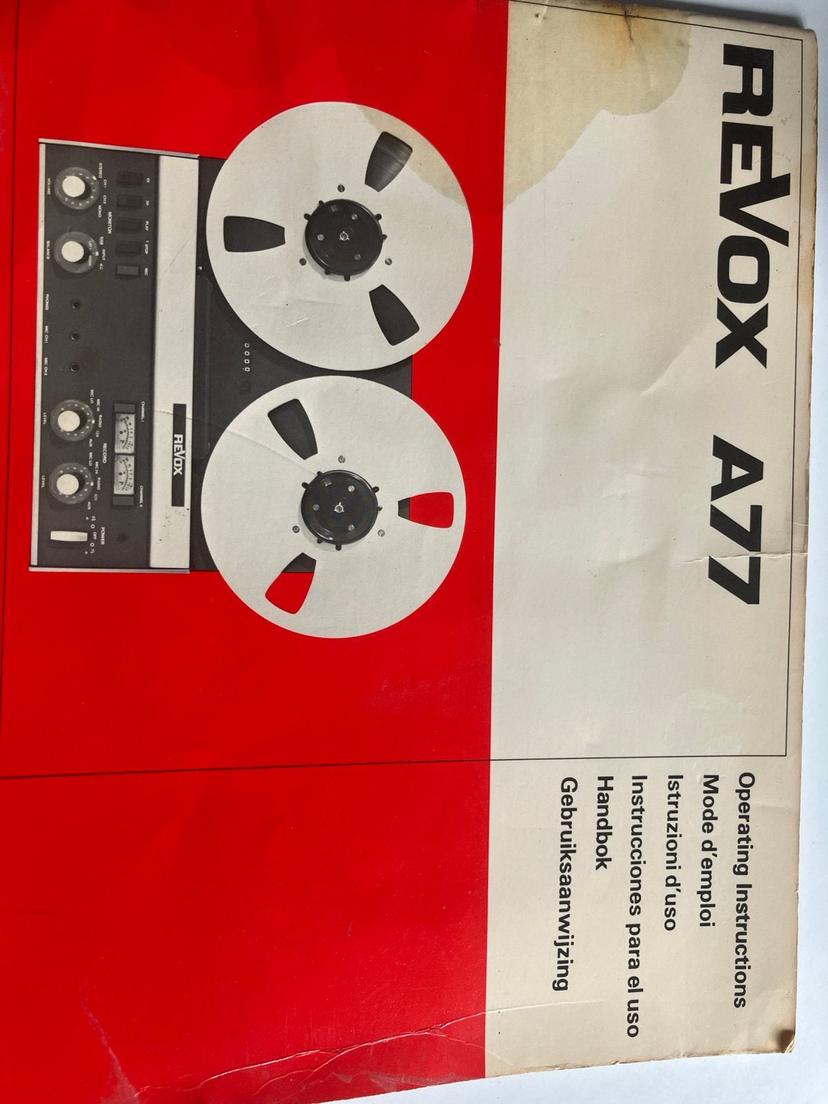 Revox A77 Handleiding - Gebruiksaanwijzing, Verzenden, Onderdeel