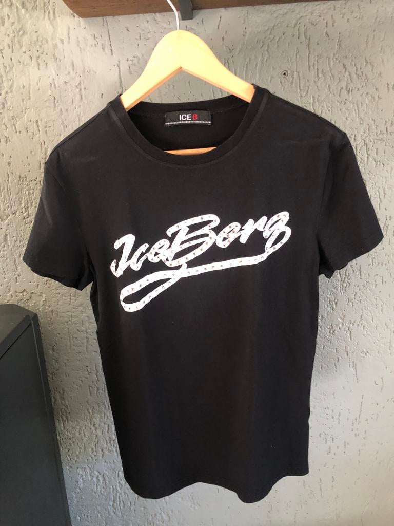 Iceberg T-shirt Zwart Maat M, Ophalen of Verzenden, Gedragen, Maat 48/50 (M), Zwart