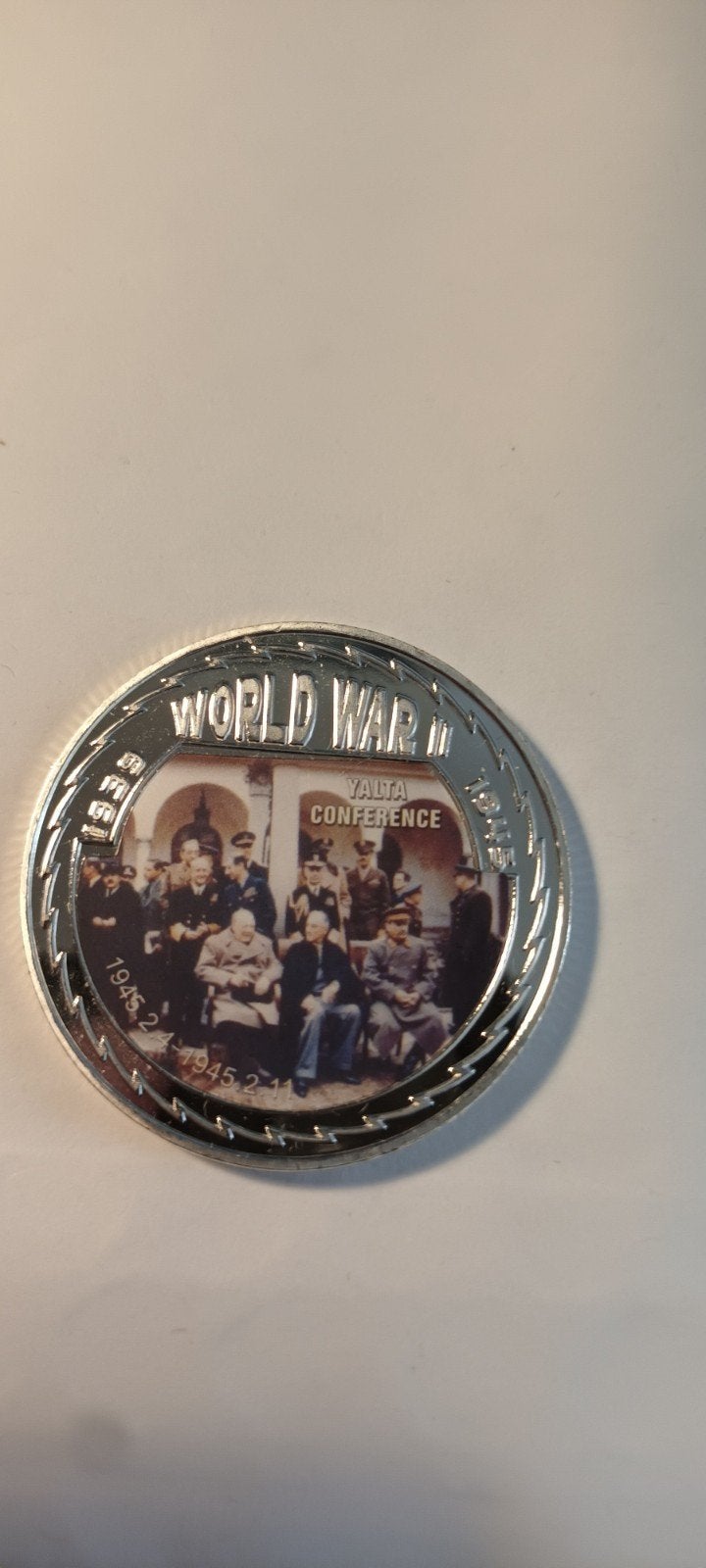 Herdenkingsmunt WOII Yalta Conference Winston Churchill, Postzegels en Munten, Ophalen of Verzenden, Zilver, Buitenland