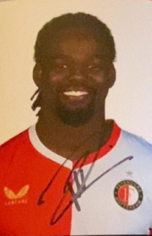 Gesigneerde Spelerskaart Feyenoord - lotomba, Ophalen of Verzenden, Zo goed als nieuw, Feyenoord, Spelerskaart