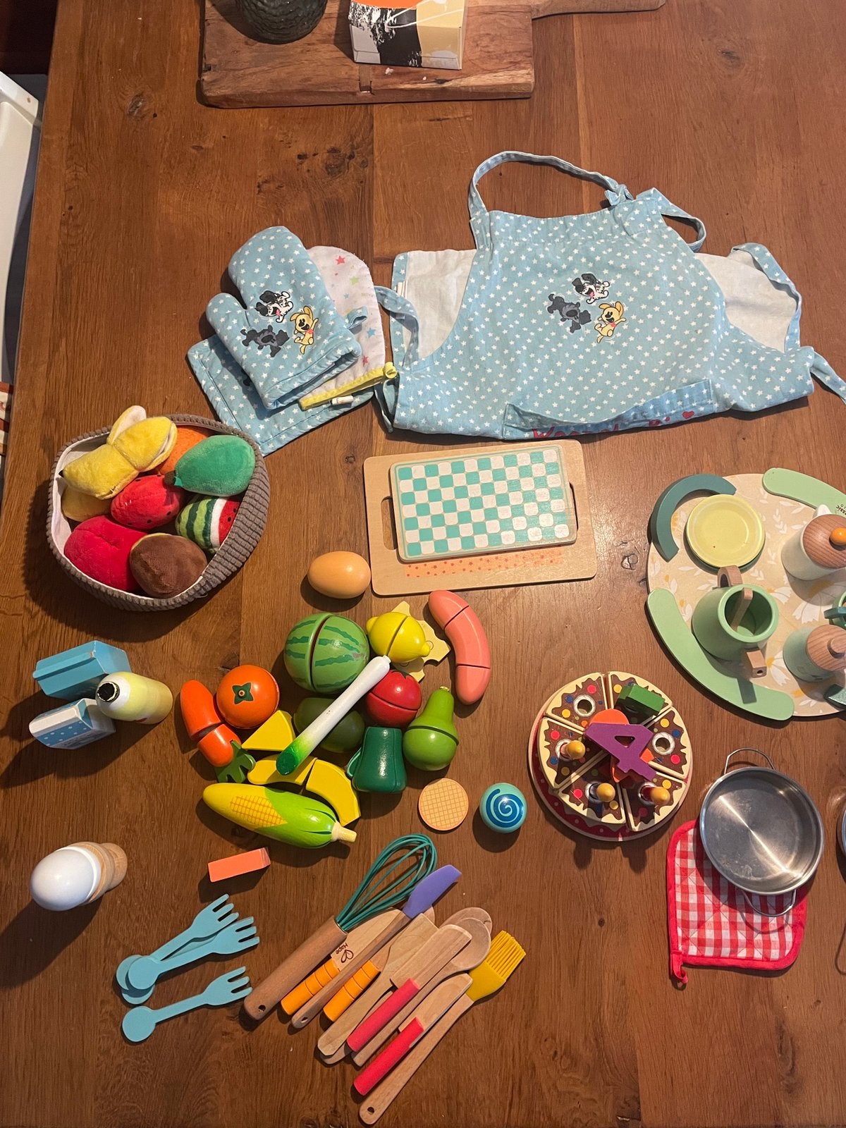 Keukenset met veel houten speelgoed, Ophalen, Gebruikt, Hout, Speelkeuken-accessoire