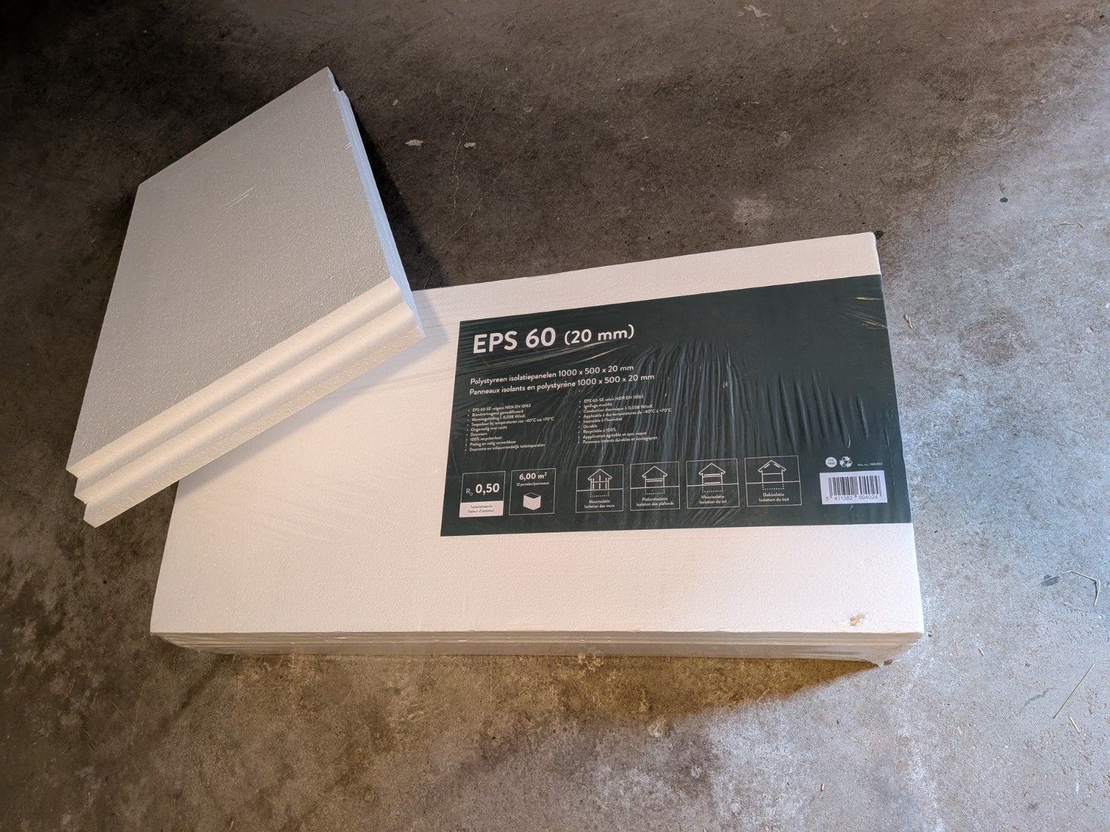 EPS 60 isolatieplaten (20mm) - Nieuw pakket + 3 losse platen, Ophalen of Verzenden