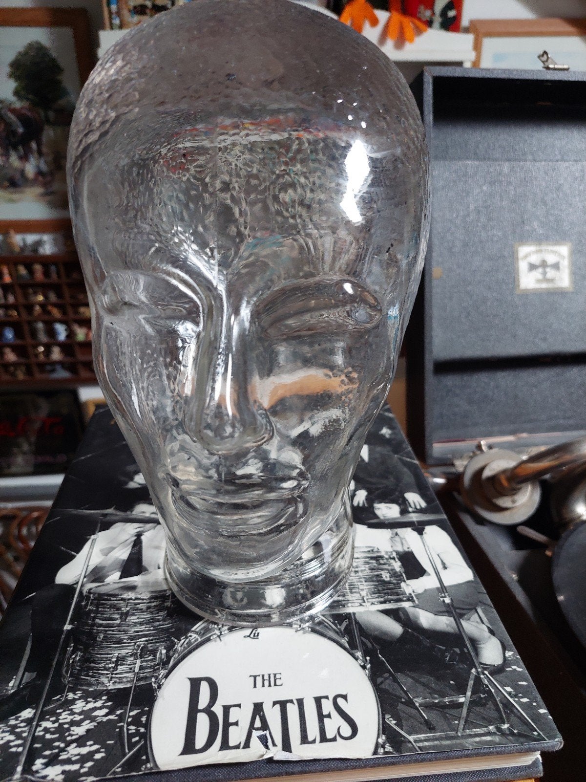 Glazen mannequin hoofd - Vintage display, Ophalen